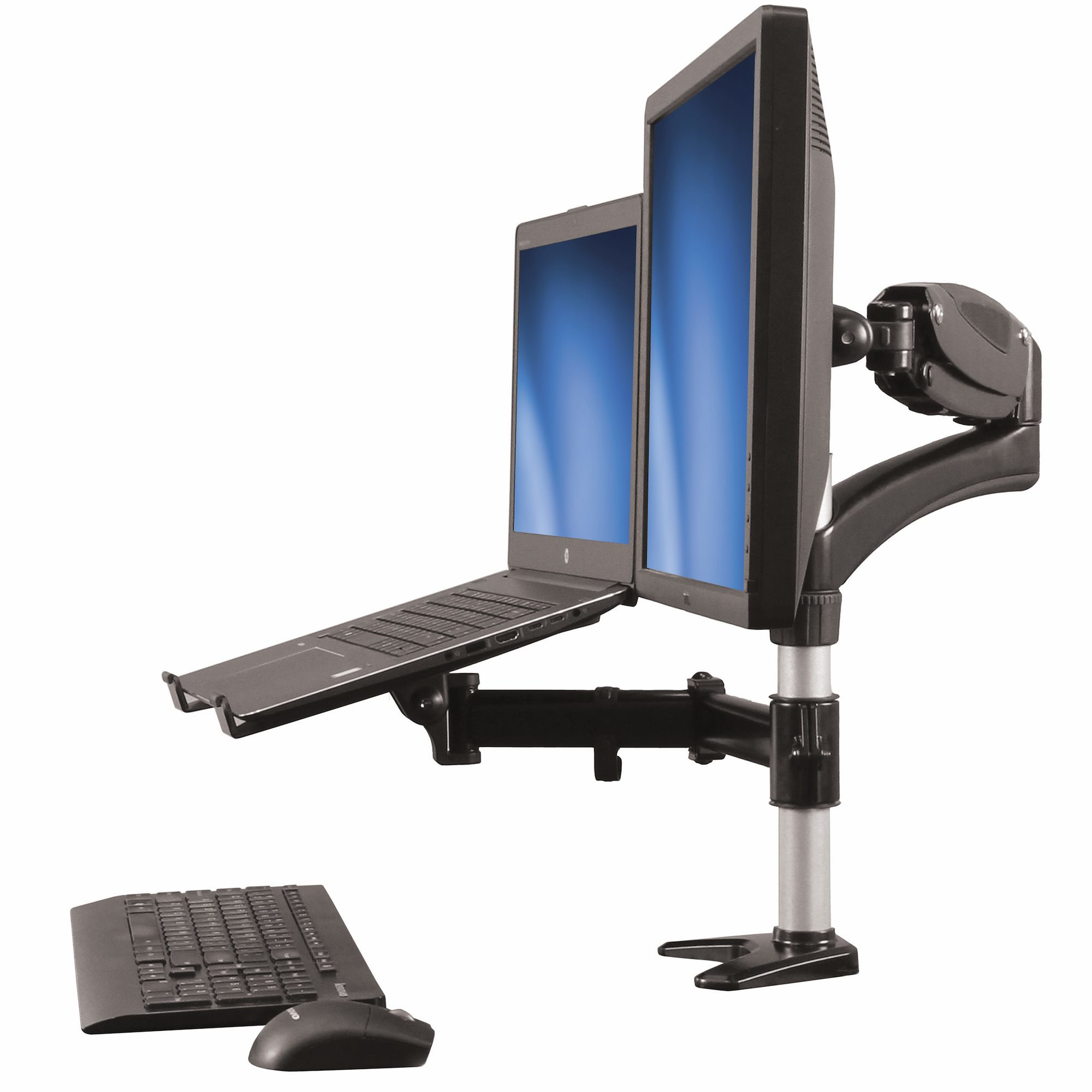 Monitor arm met laptop standaard verstelbare