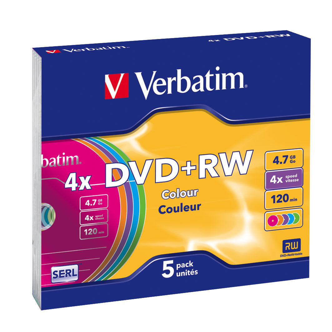 Verbatim DVD+RW Colours (43297) kopen » Centralpoint