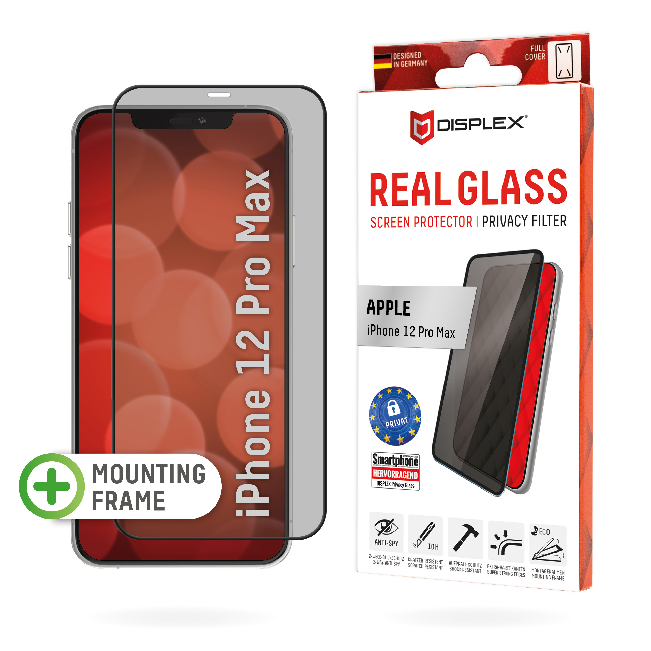 Displex Displex Privacy Screen Protector 10h For Apple Iphone 12 Pro Max Mounting Frame Privacy Filter Kopen Centralpoint
