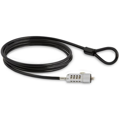 StarTech.com Laptop slot flexibel cijferslot voor computer of dock 1,8 m Kabelslot - Zwart,Zilver