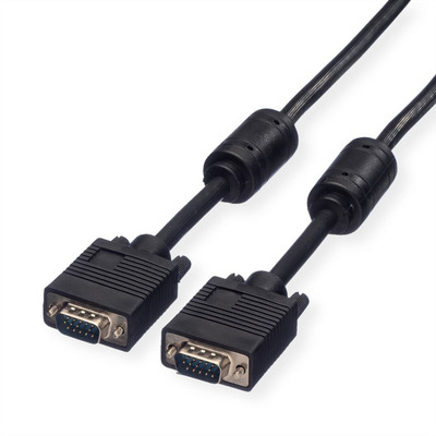 ROLINE HQHD15 M/M met ferrietkern 20,0m VGA kabel - Zwart