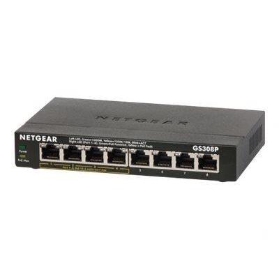 Netgear GS308P 8-Port Gigabit PoE Unmanaged Switch - Zwart
