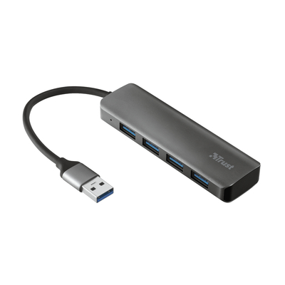 Trust Halyx - 4-Port USB 3.2 - 5 Gbps Hub - Grijs
