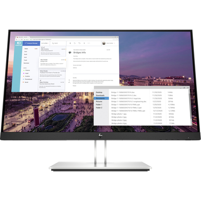 HP E-Series E23 G4 Monitor - Zwart, zilver