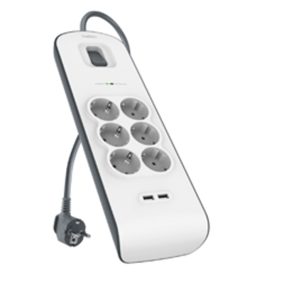 Belkin 6 Outlet DE, 650 Joules Surge protector - Wit