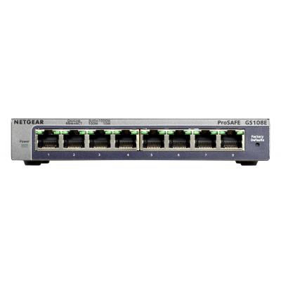 Netgear ProSAFE GS108E 8-Port Gigabit Unmanaged Plus Switch - Zwart