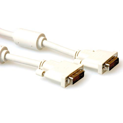 ACT High quality DVI-D Dual Link aansluitkabel male-male DVI kabel - Ivoor
