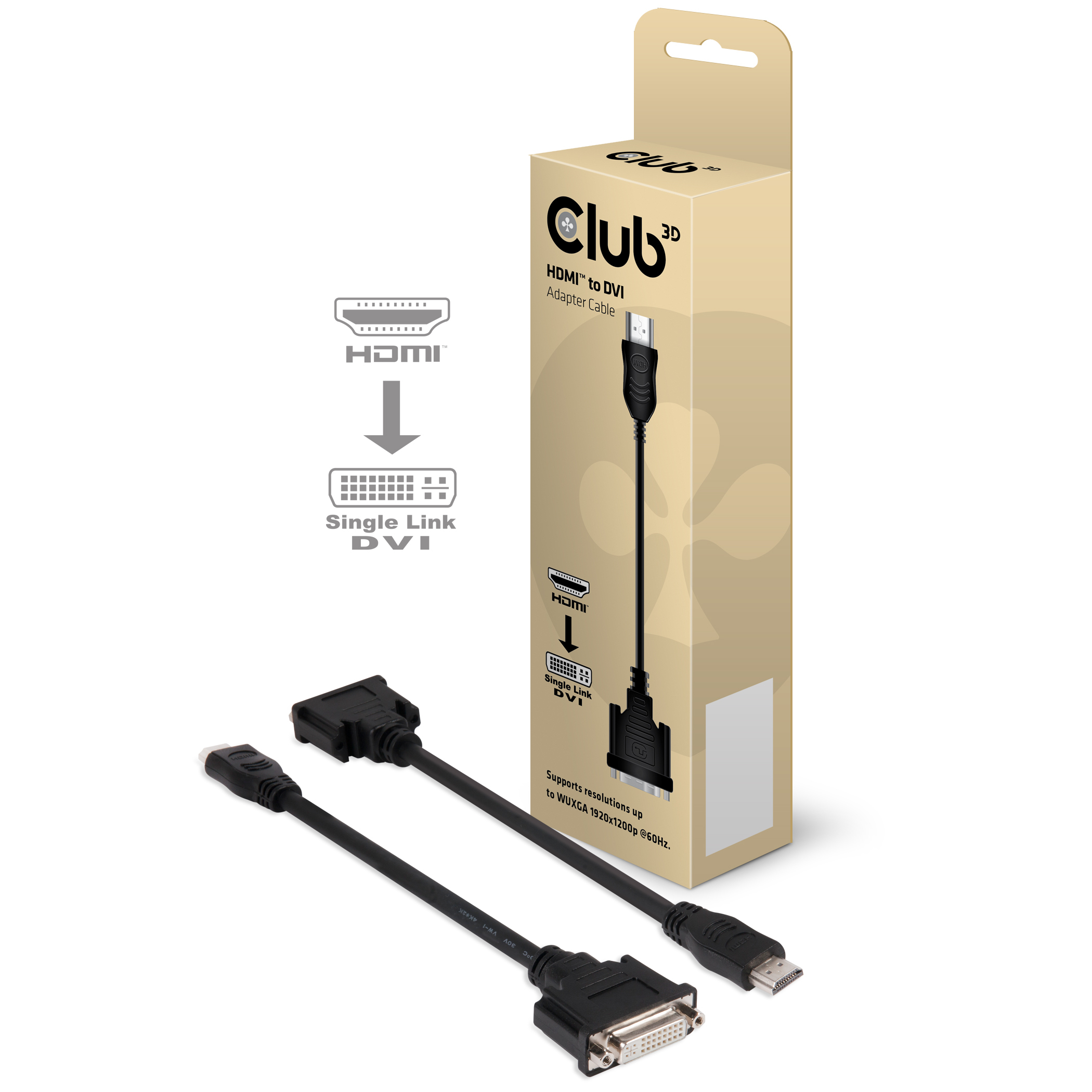CLUB3D HDMI to DVI Single Link Passive Adapter (CACHMD>DFD) kopen » Centralpoint