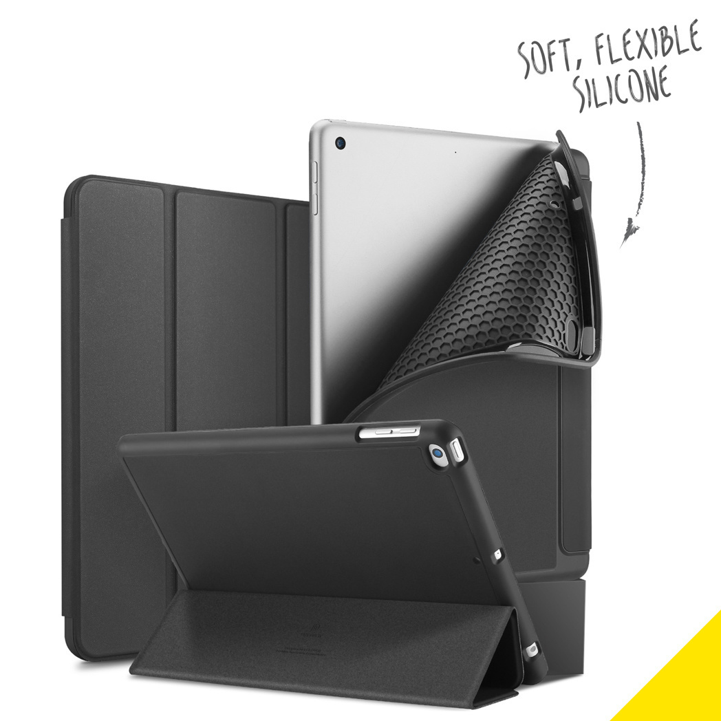 Accezz Smart Silicone Bookcase iPad 10.2 (2019 / 2020) - Zwart - Zwart ...