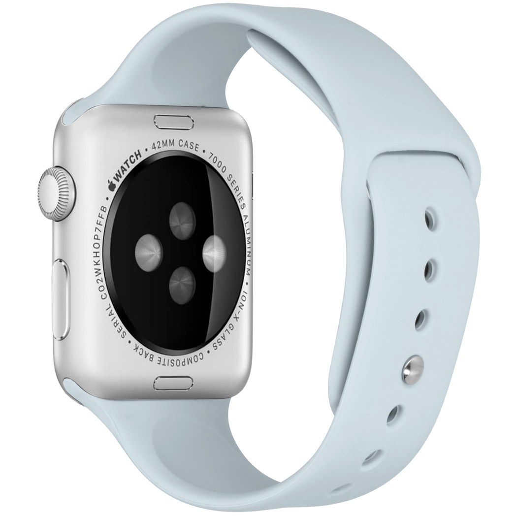 imoshion Siliconen bandje Apple Watch Series 1 t/m 6 / SE - 42/44mm -  Lichtblauw / Light Blue (AWA4412280007) kopen » Centralpoint