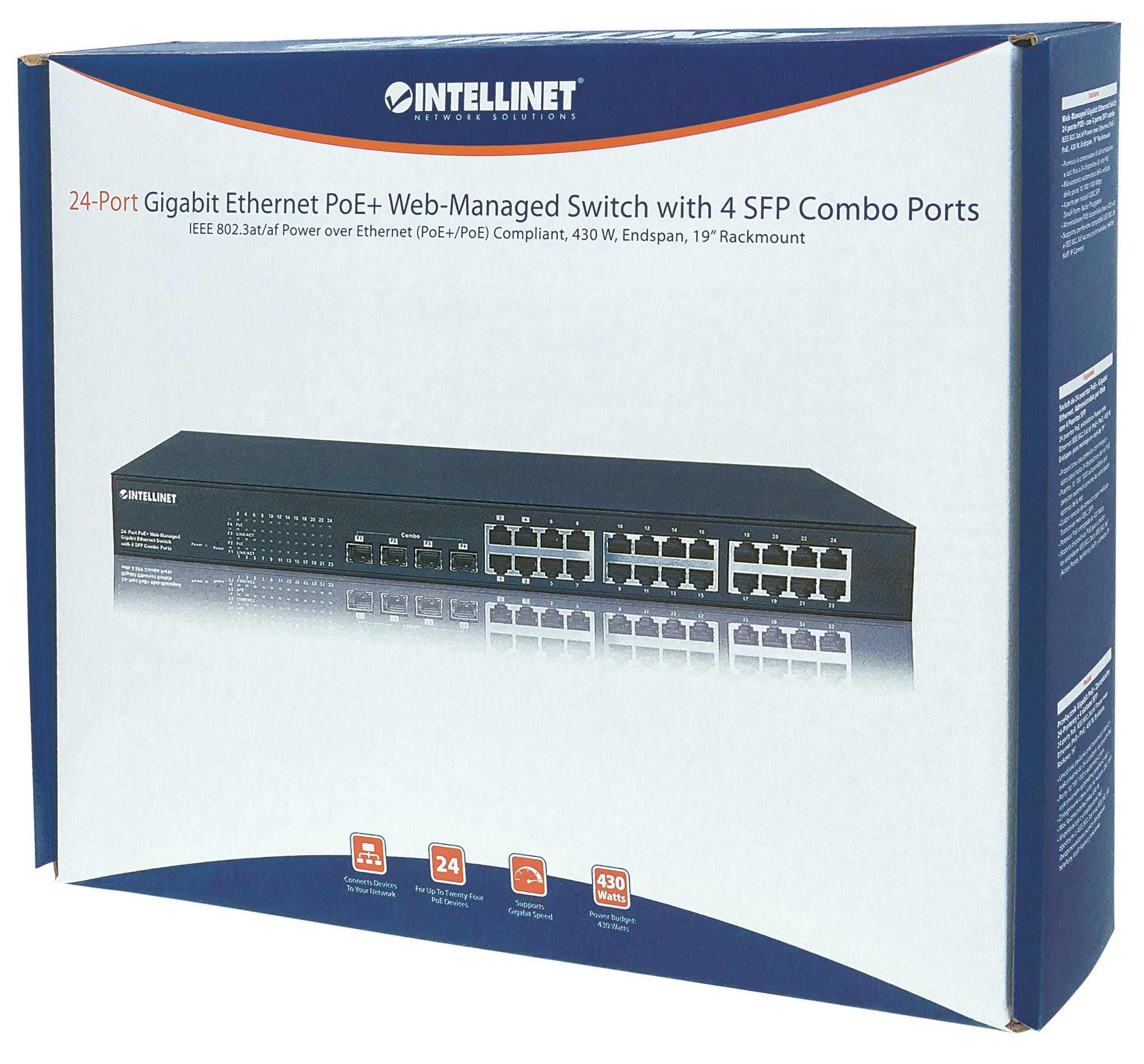 24Port Gigabit PoE+ Managed Switch with 4 SFP