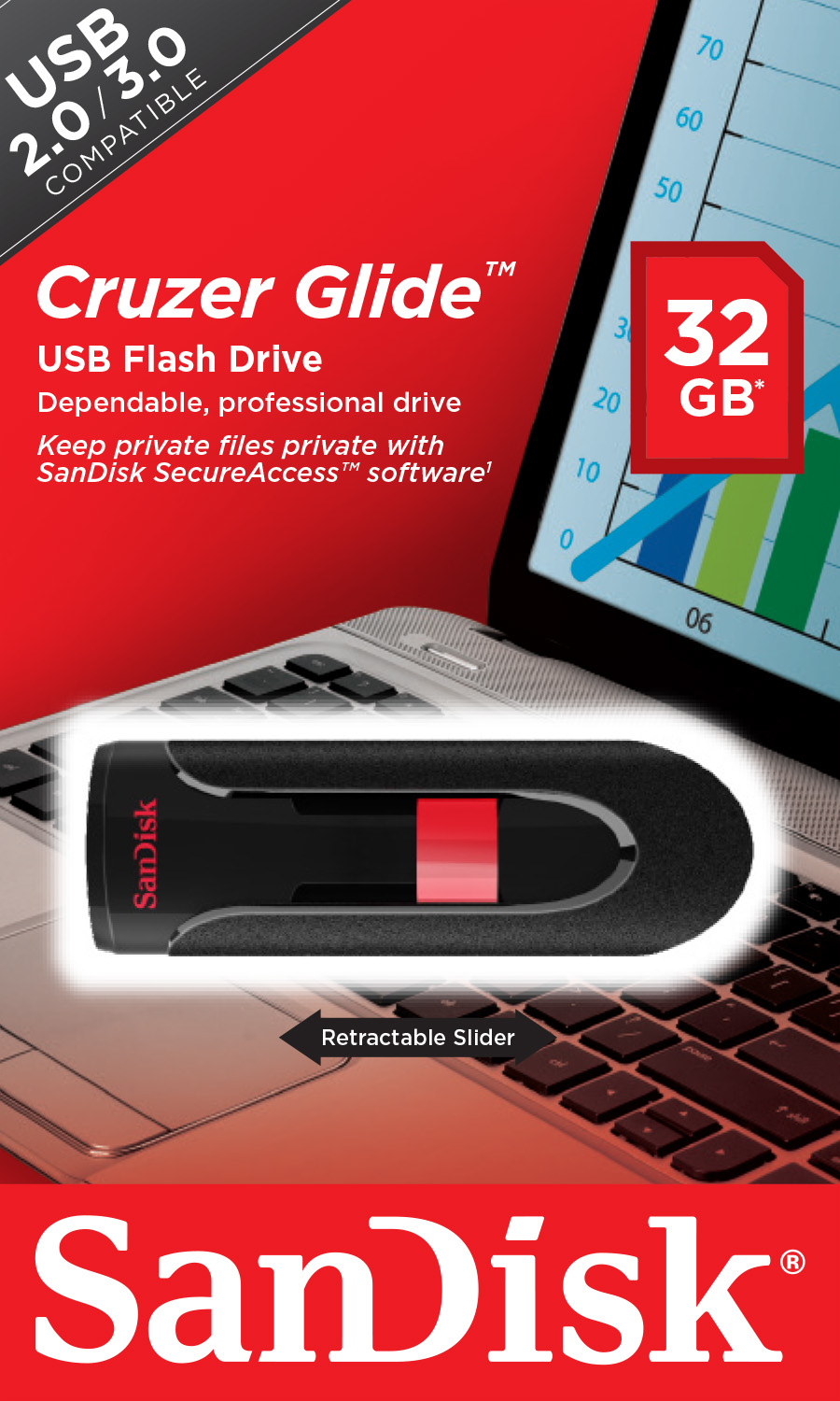 SanDisk Cruzer Glide (SDCZ60-032G-B35) Kopen » Centralpoint