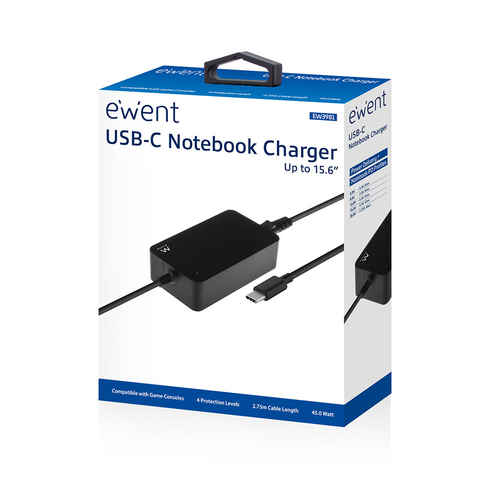 Ik denk dat ik ziek ben Discriminatie Duplicaat Ewent USB-C laptoplader met Power Delivery profielen 45W (EW3981) kopen »  Centralpoint