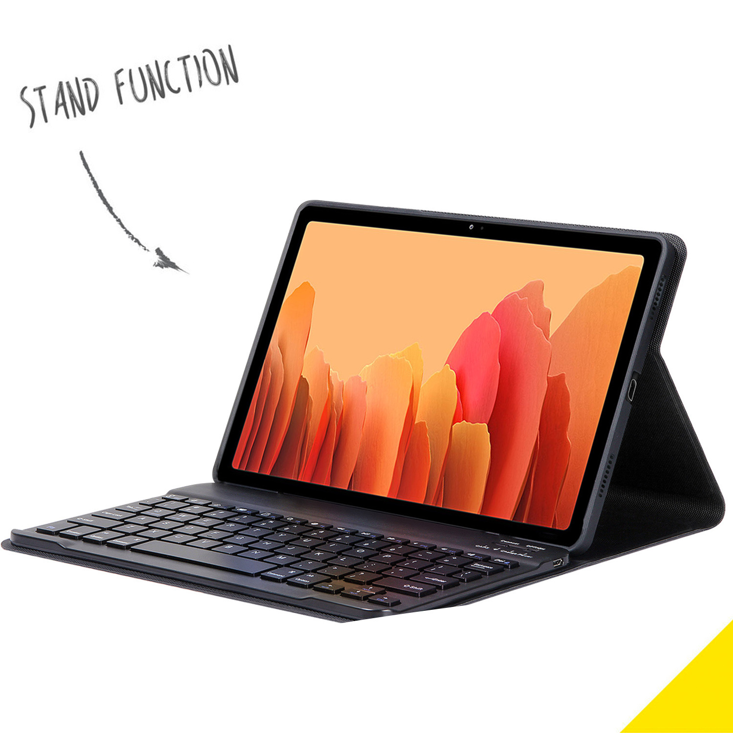 Accezz QWERTY Bluetooth Keyboard Bookcase Samsung Galaxy Tab A7 Zwart