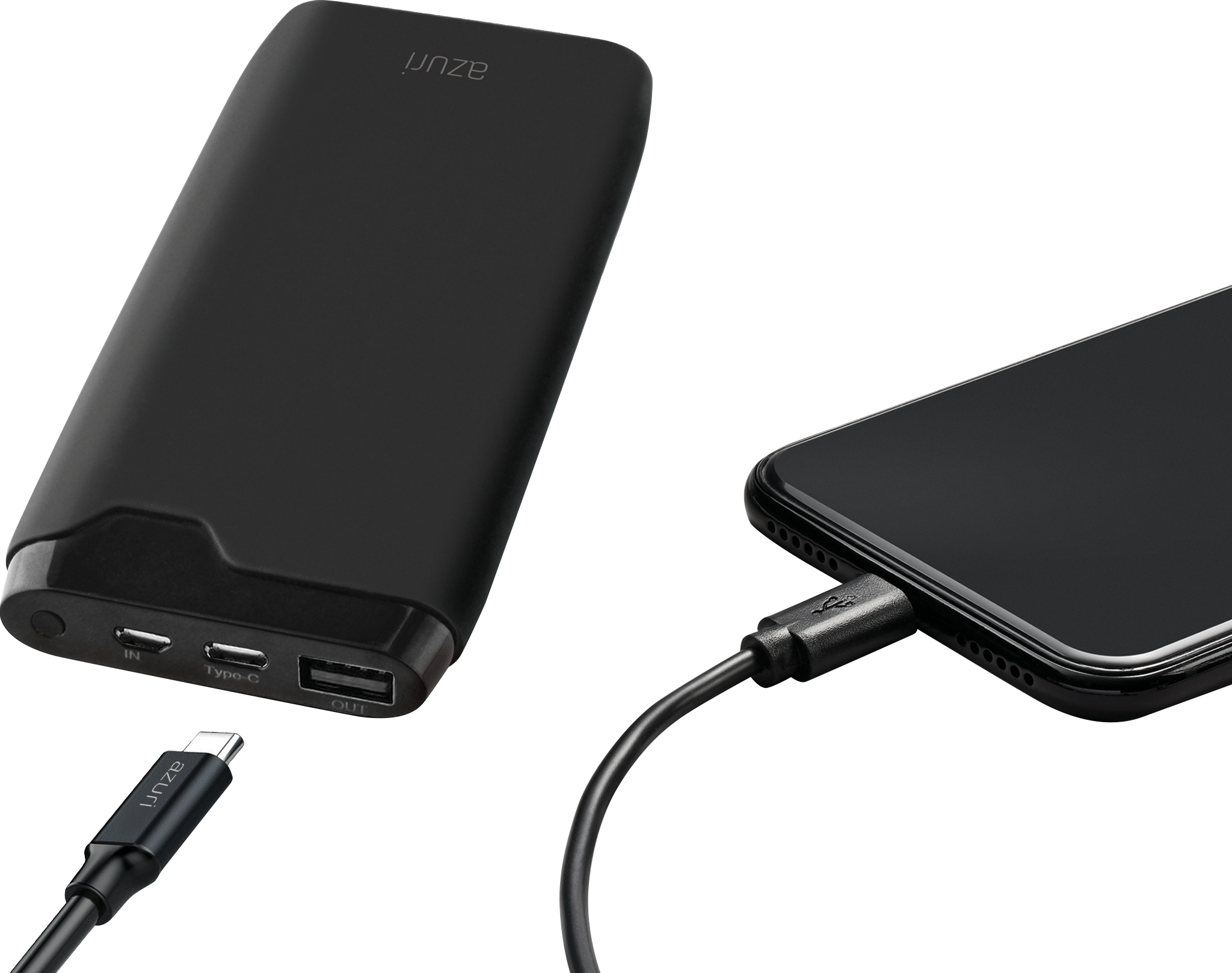 Azuri Powerbank with 1 USB-A , 1 USB-C port - 10000 mAh (AZPOWERC10A ...